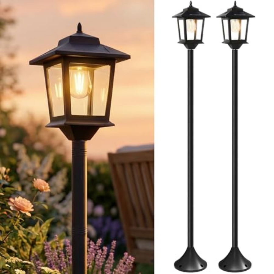 Outdoor Lighting Waterproof - Outdoor Solar Post Lights, 2-Pack 63