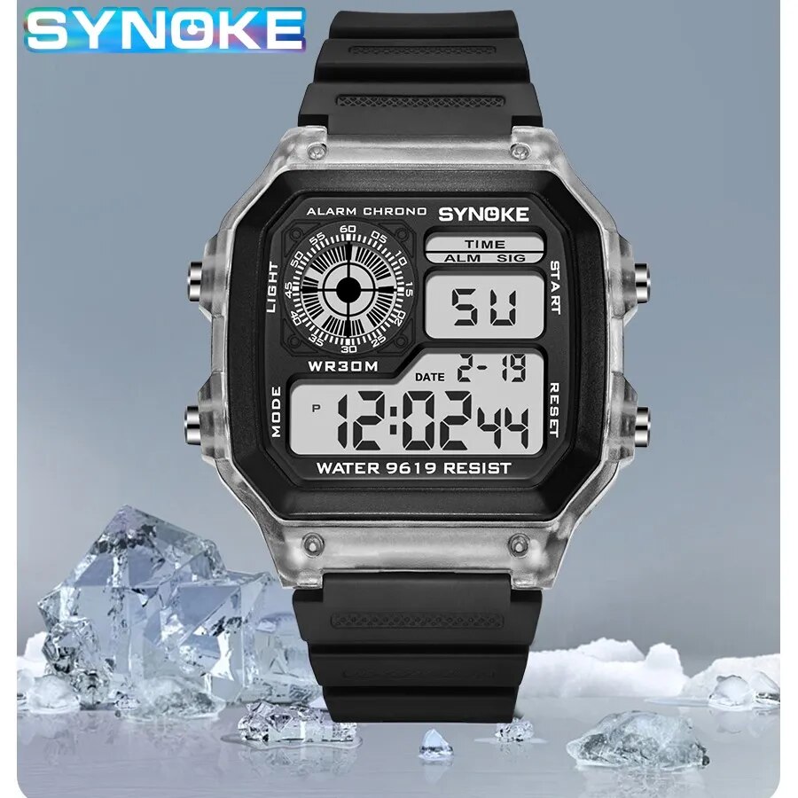 Outdoor Lighting Timer - SYNOKE Digital Watches Men Sports Luminous