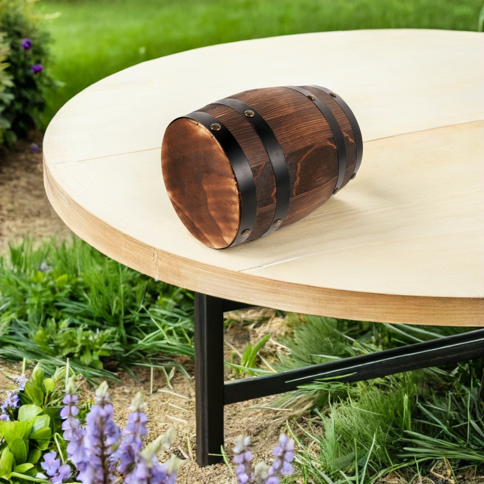 Outdoor Lighting Vintage - Wooden Vintage Stool Retro Outdoor Barrel