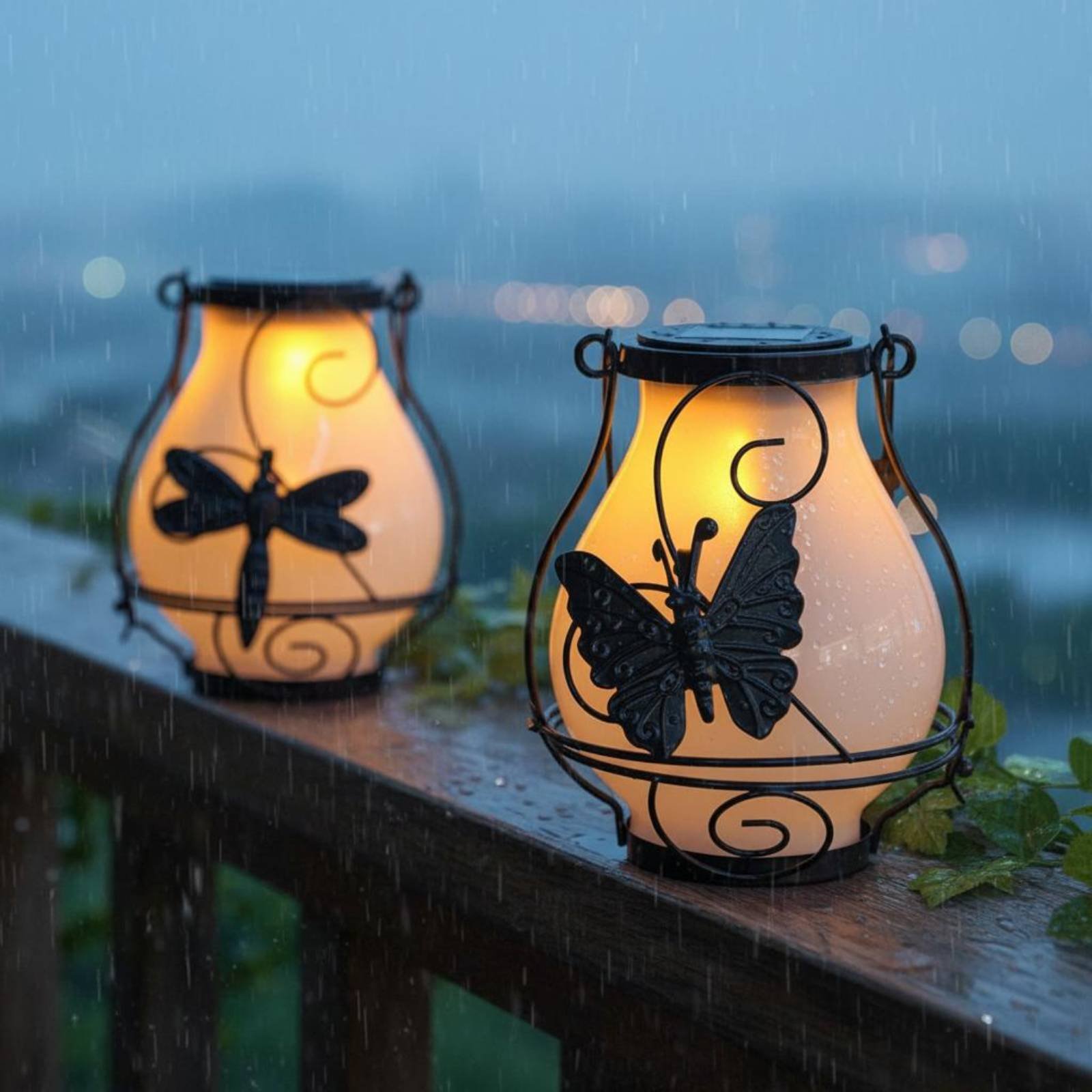 Outdoor Lighting And Decor - Solar Butterfly Lantern Waterproof Butterfly Solar