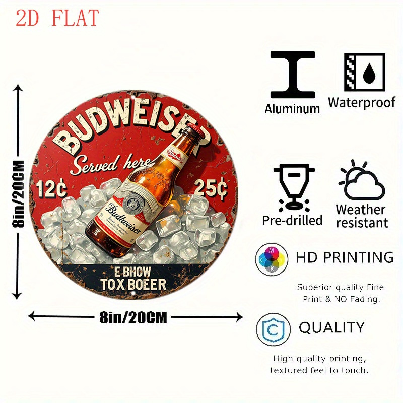 1pc Vintage Beer Logo Metal Wa - Outdoor Lighting Logo ulasan dan harga