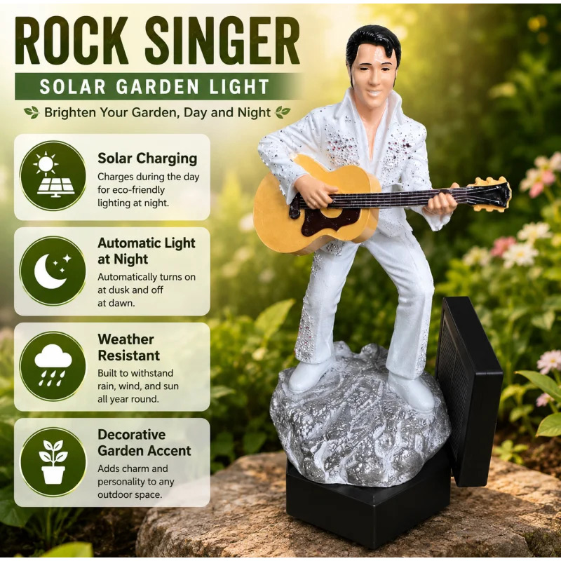 Elvis Solar Garden Statue Ligh - Outdoor Lighting Vintage ulasan dan harga
