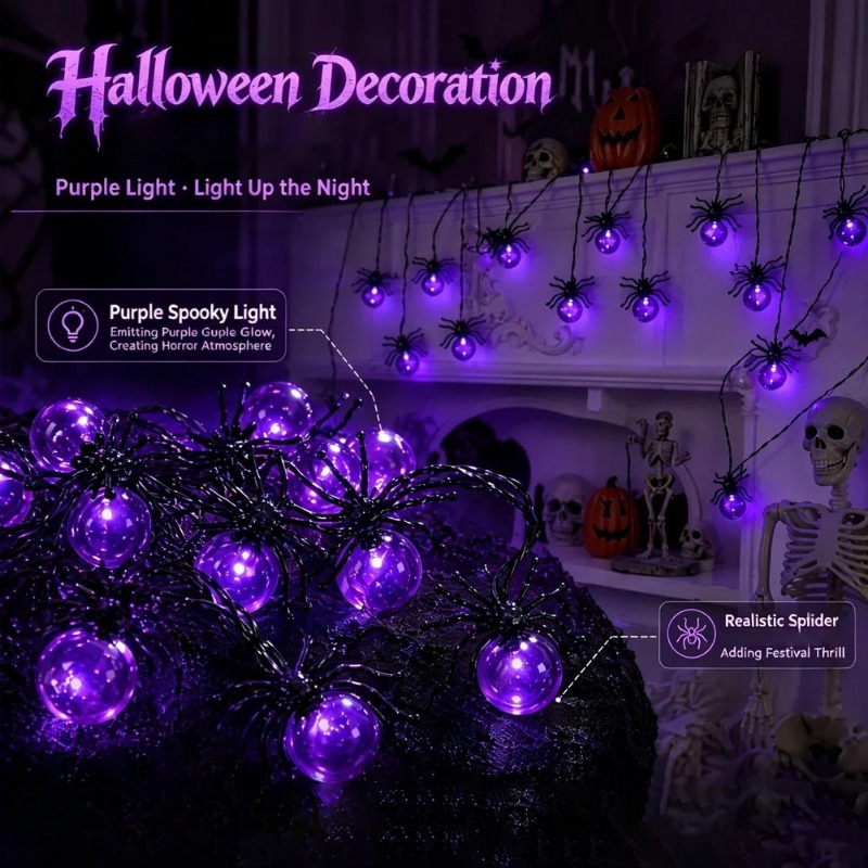Battery Powered Spider LED Str - Outdoor Lighting And Decor ulasan dan harga