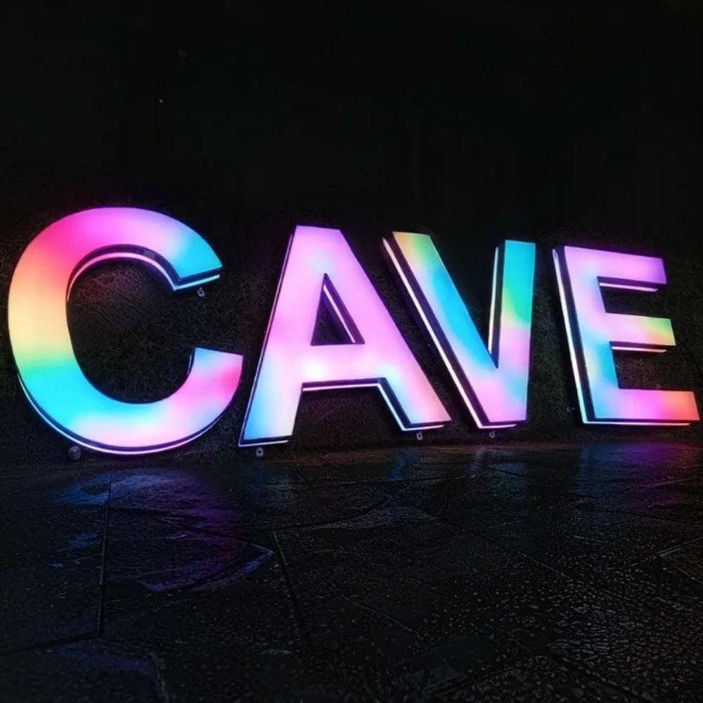 Custom RGB Metal LED Sign Wall - Outdoor Lighting Logo ulasan dan harga