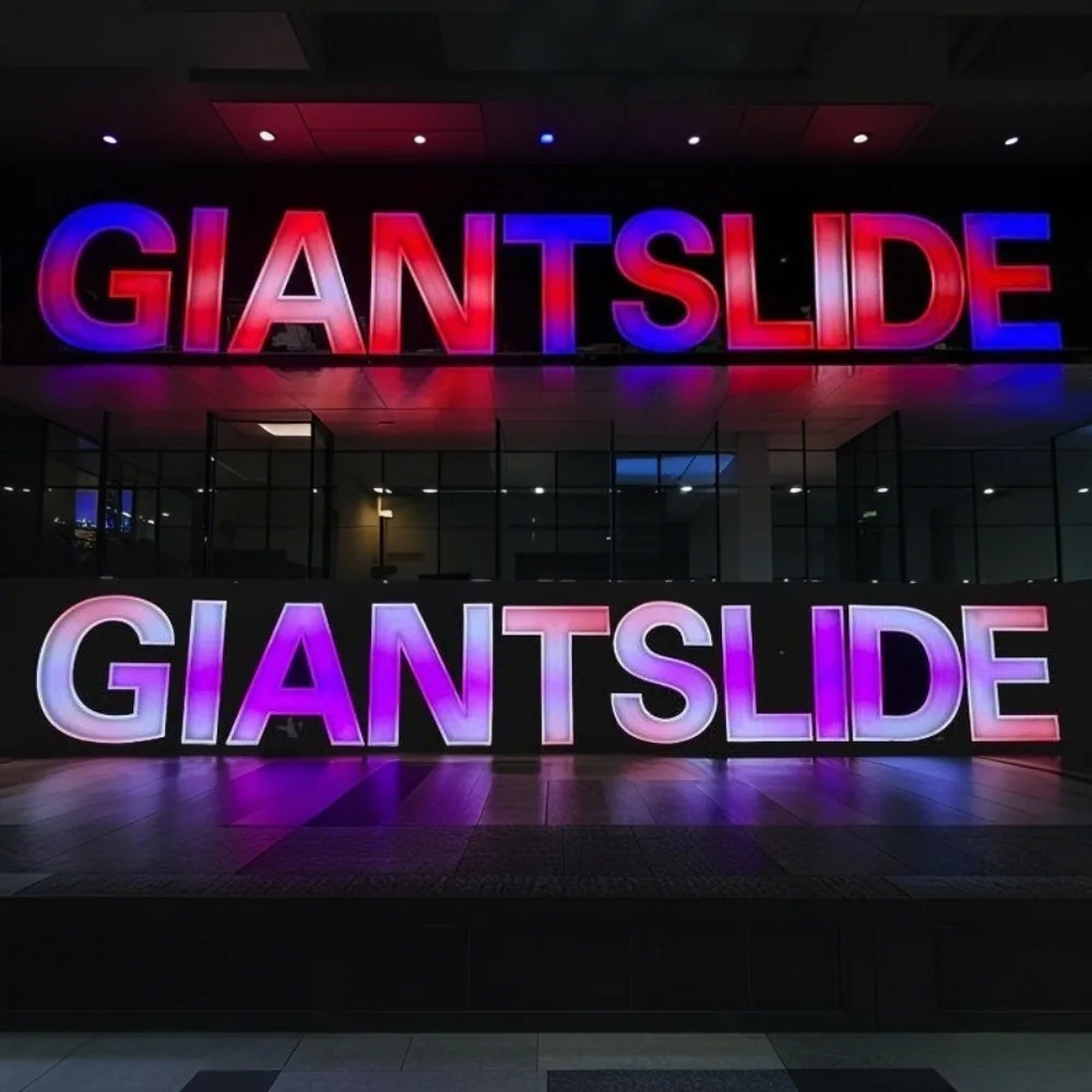 Custom RGB Metal LED Sign Wall - Outdoor Lighting Logo ulasan dan harga