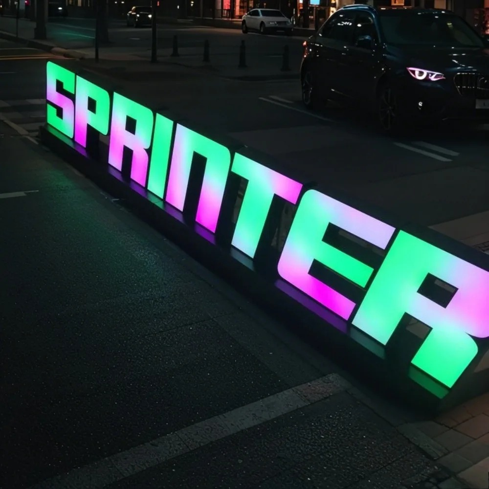 Custom RGB Metal LED Sign Wall - Outdoor Lighting Logo ulasan dan harga