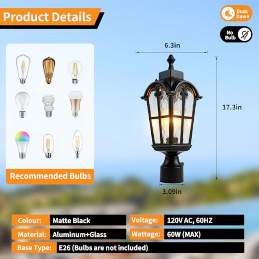 Sensor Outdoor Post Lights Wat - Outdoor Lighting Waterproof ulasan dan harga