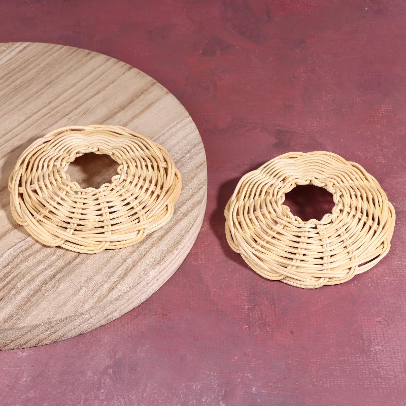 2Pcs Handwoven Rattan Lampshad - Outdoor Lighting Vintage ulasan dan harga