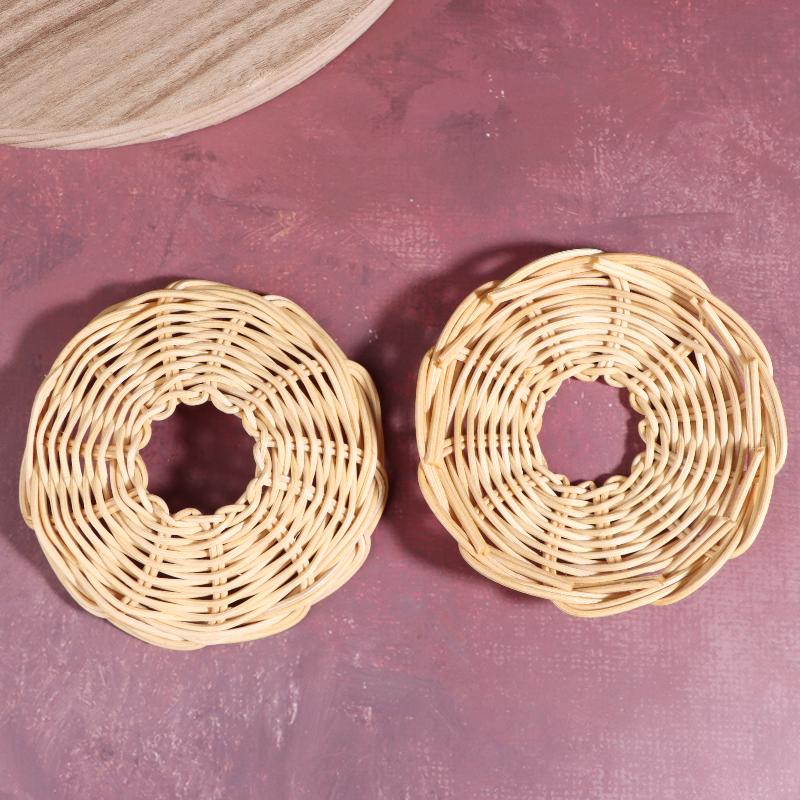 2Pcs Handwoven Rattan Lampshad - Outdoor Lighting Vintage ulasan dan harga