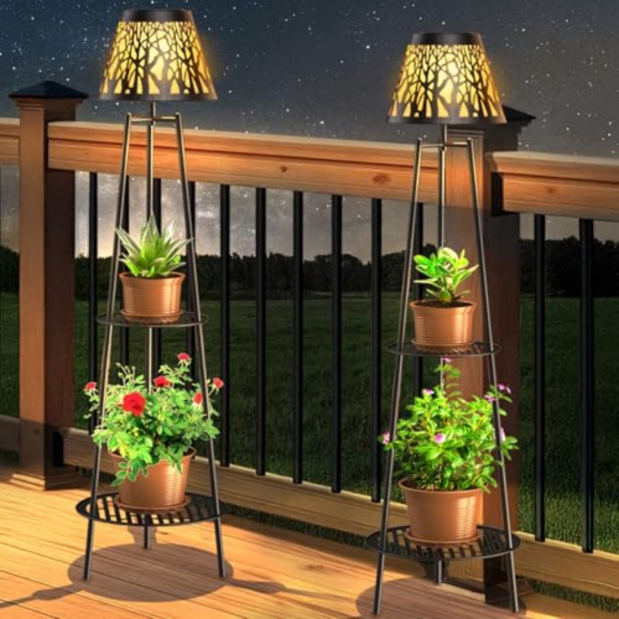2 Pack Outdoor Solar Floor Lam - Outdoor Lighting And Decor ulasan dan harga