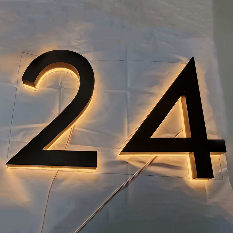 Metal 3D LED House Number Ligh - Outdoor Lighting Logo ulasan dan harga