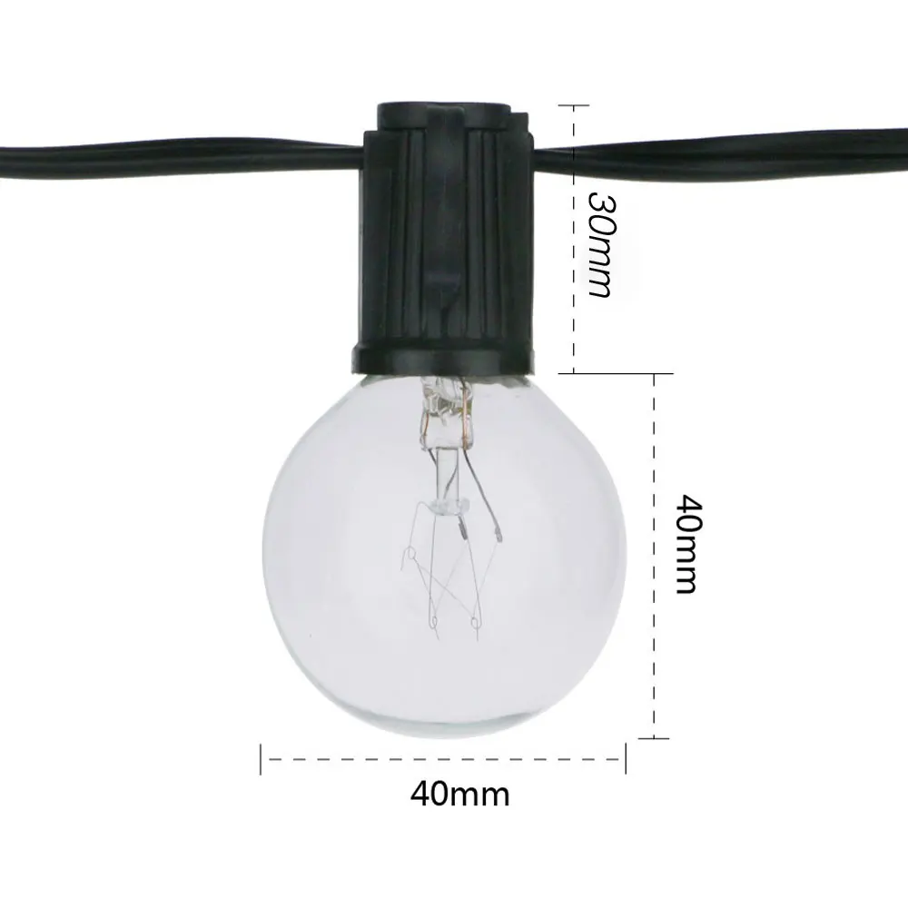 8M G40 Globe String Lights 25  - Outdoor Lighting Vintage ulasan dan harga